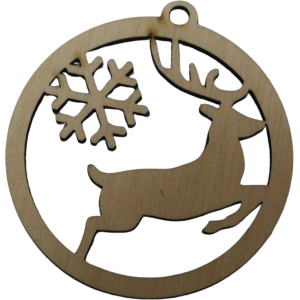 Szarvas hópihével karacsonyfadísz