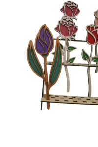 Gravírozott fa tulipán – színes nőnapi dekoráció